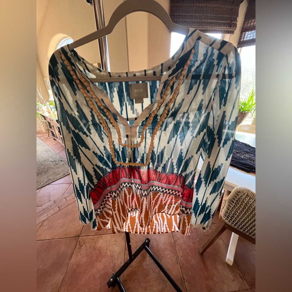 Anthropologie Maeve Multi Color Blouse Top